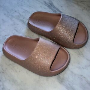 Cotton on kids pink glitter pool slides size 10